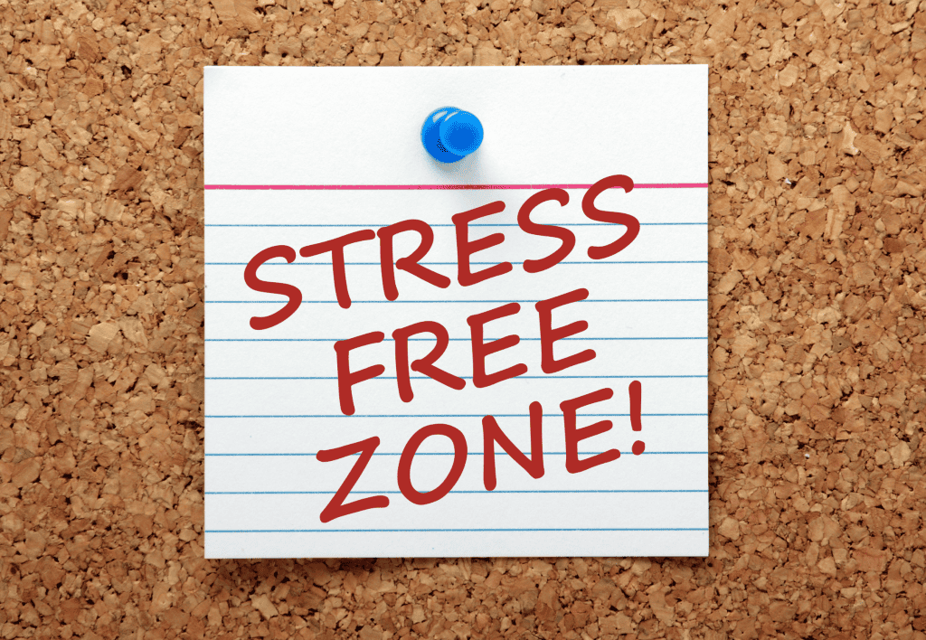 sticky note Stress free zone!