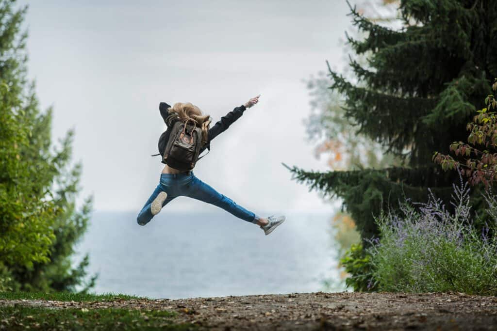 Woman jumping